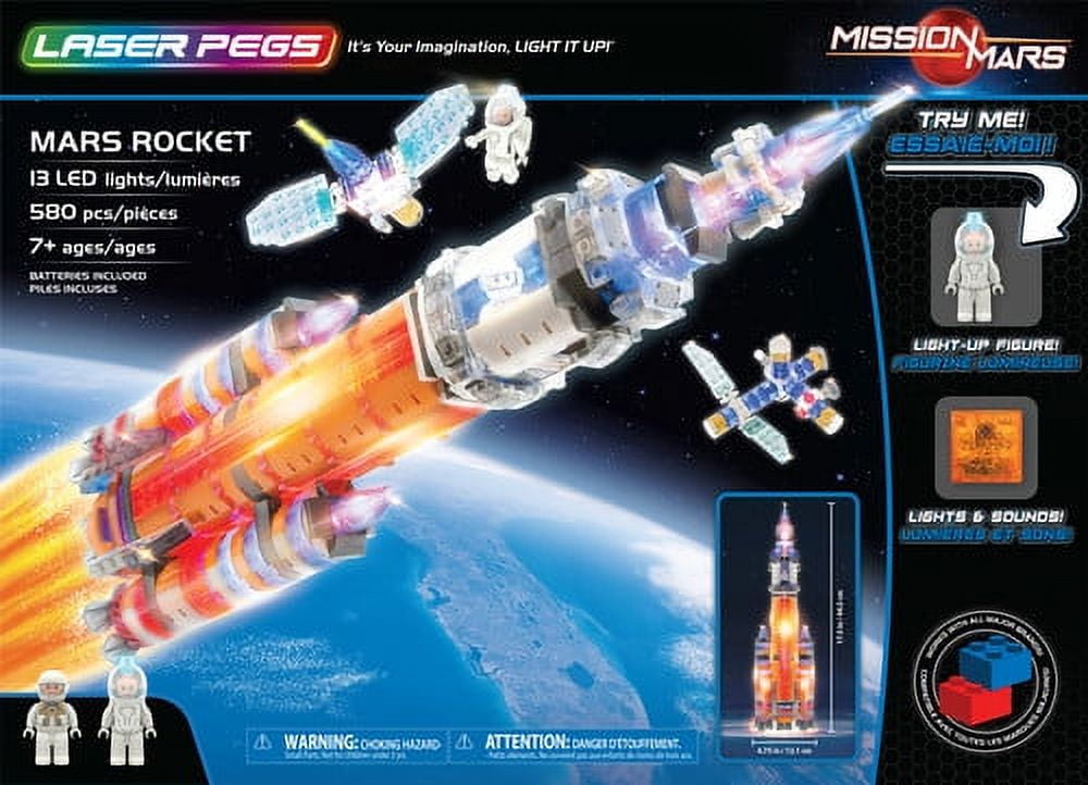 Laser Pegs Mission Control, Kids Blocks Set, Astronaut Projector
