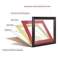 thumbnail image 2 of Atsknsk Red Brown Diploma Frame with Gold Beads, HD Plexiglass, and Red Over Gold Mat for 11x14 or 8.5x11 Documents. Perfect for wall display., 2 of 5