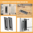 thumbnail image 2 of Minkissy Poignée de Porte Encastrée Poignée de Porte de Grange Acier Inoxydable 201 2 Ensembles Décoration Maison, 2 of 8