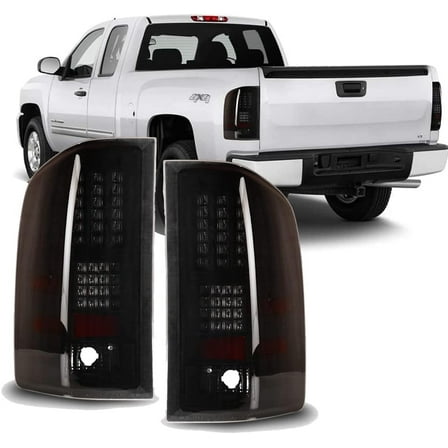 Taillights for 2008-2013 Chevy Silverado 1500,2008-2014 Silverado 2500HD/3500HD,2007 Chevy Silverado 1500/2500/3500 New Body,2007-2013 GMC Sierra 1500/2500 HD/3500 HD SL/SLE,Matte Black Smoked Lens