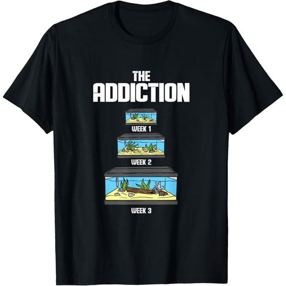 Aquarium Gift Aquarist Tank Addiction Fish Keeping Lover T-Shirt men and women can wear, black, white, gifts