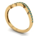 thumbnail image 2 of 0.21 ct Brilliant Round Cut Simulated Turquoise 18K Yellow Gold Stackable Band SZ 6.25, 2 of 6