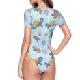 thumbnail image 4 of Naloa Colorful Sea Turtle Women's Short-Sleeved Onesie, One-Piece Swimsuit for Parties, dates, clubs - XX-Large, 4 of 9