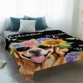 thumbnail image 4 of Spring Dog Blanket Soft Cozy Warm Throw Blanket for Couch, Plush Fuzzy Flannel Fleece Blankets for Sofa, Black Watercolor Botanical Floral Sunflower Bed Blankets Lightweight Gifts for Women, 40"x60", 4 of 9