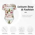 thumbnail image 6 of Naloa Snowflakes Santa Claus Women's Short-Sleeved Onesie, One-Piece Swimsuit for Parties, dates, clubs - Medium, 6 of 9