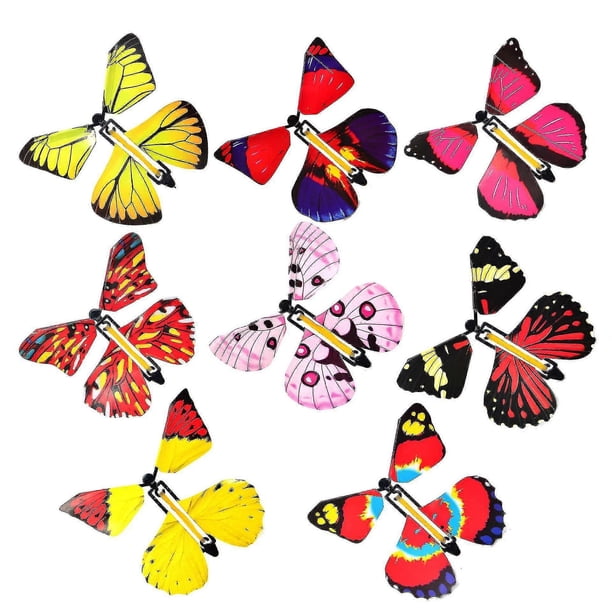 Magic Butterfly 2 Pcs Magic Flying Butterfly Card Rubber Band Butterfly As Birthday Gifts Random Color