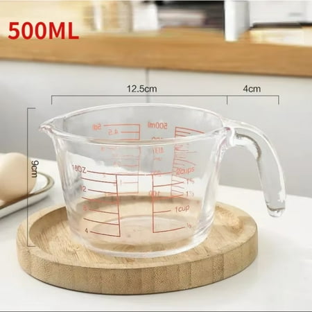 

YEYNGQC 500/1000ml Glass Measuring Cups Food Jug Liquid Container Scales Mixing Cup Durable Kitchen Cake Baking Tool Kitchen Accessories