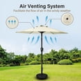 thumbnail image 3 of Simple Deluxe 7.5' Patio Outdoor Table Market Yard Umbrella with Push Button Tilt/Crank, 6 Sturdy Ribs for Garden, Deck, Backyard, Pool, 7.5ft, Beige, 3 of 5