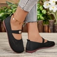 thumbnail image 5 of Orthopedic Walking Shoes for Women Round Toe Breathable Slip on Arch Support Woven Lightweight Mary Jane Shoes Black Size 8.5, 5 of 7