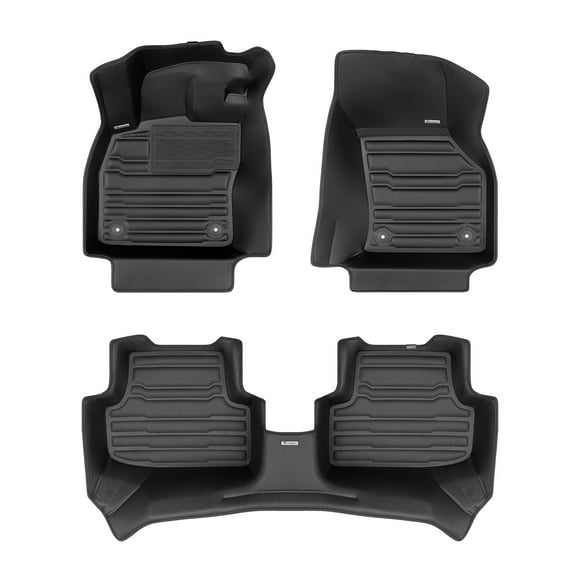 TuxMat - For Volkswagen Golf GTI/R 2022-2026 Models - Custom Car Mats - Maximum Coverage, All Weather, Laser Measured - This Full Set Includes 1st and 2nd Rows