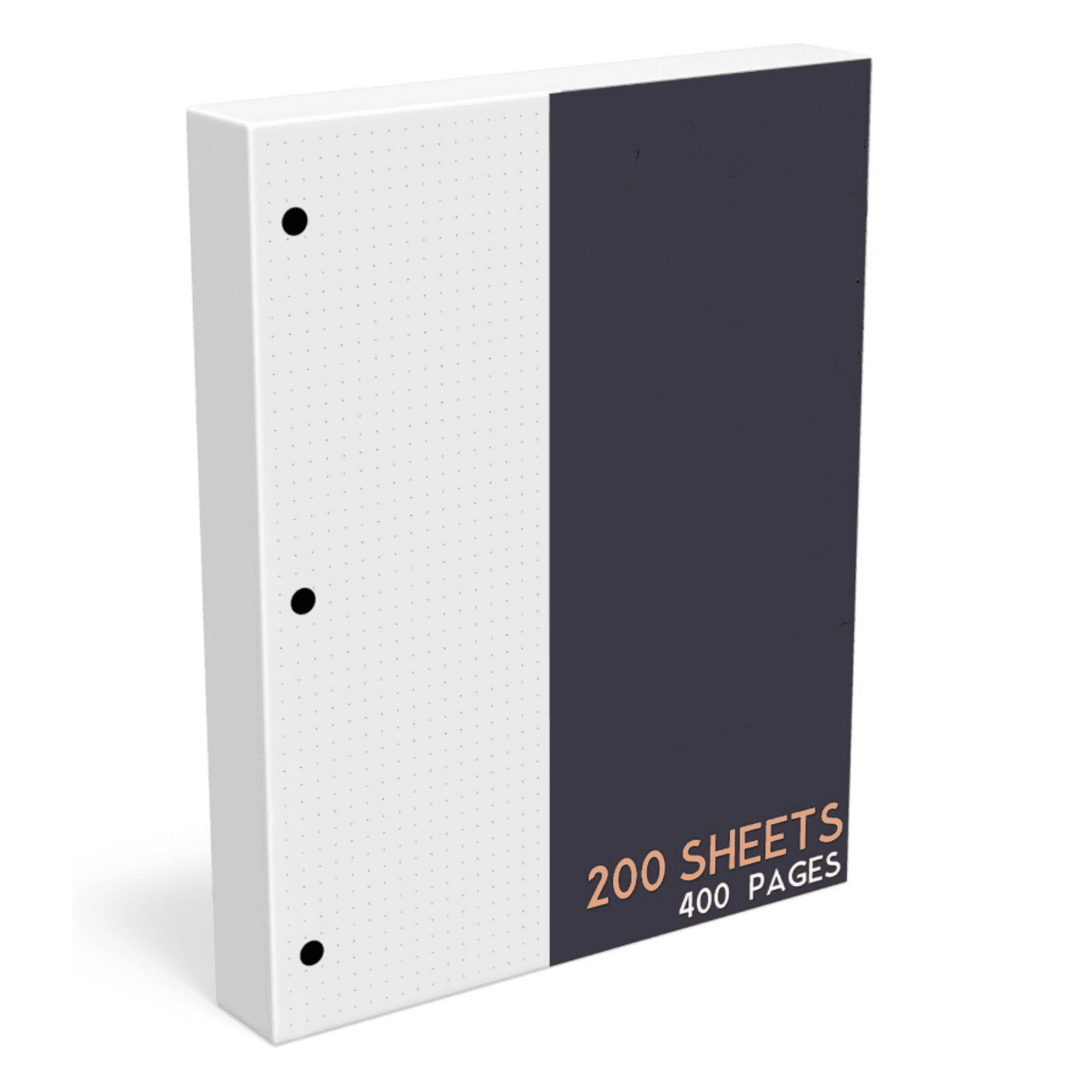 Dotted Grid Paper, Letter Size, 3-Hole Punched (Large Holes), 200 Sheets/400 Pages, 120 GSM, 8.5 x 11 inches, White, for Calligraphy, Journaling, Drawing