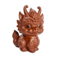 thumbnail image 4 of Estatua de dragón pequeño, adorno de mascota de té para mesa, figura de mascota de té para estantería Marrón, 4 of 9