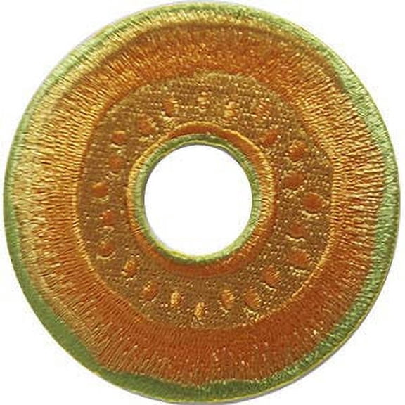 CANTALOUPE FRUIT RING - Original Artwork, Embroidered Iron On PATCH, 3.8" x 3.8"