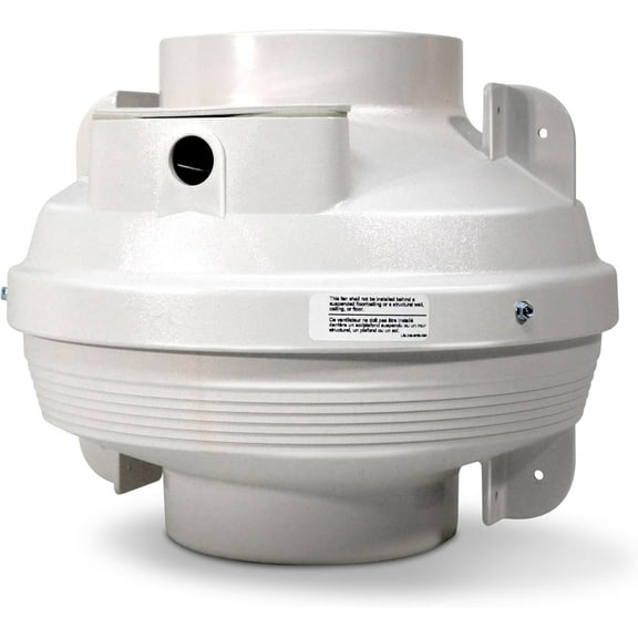 Suncourt 6-Inch Centrax Inline Centrifugal Fan — Quiet Duct Fan for Exhaust, Ventilation, or Inline Boosting, Safety Certified, Simple Installation, 10-Foot Power Cord (TF106)