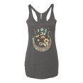 thumbnail image 2 of Wild Bobby I Only Told The Moon, Moon Phases Daisies and Butterflies Vintage Women Tri-Blend Racerback Tank Top, Premium Heather, Small, 2 of 6