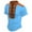 Sky Blue, variant on Fashion Men Lace Up V Neck Short Sleeve Boho Renaissance Pirate Medieval Shirts Summer Vintage Stand Collar Color Block Top Red L