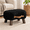 Black, variant on Pink Wooden Padded Foot Stool Ottoman with Handle for Living Room Bedroom