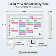 Callsky 15.6 Digital Calendar, Smart Family Wall Planner & Interactive Chore Chart, Real-Time Schedule Sync, 1080P Touchscreen Photo Frame