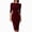 Red, variant on Mlkoz Formal Dresses for Women Solid Color 3/4 Sleeve Bodycon Midi Dress For Work