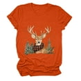 thumbnail image 6 of larppty Women Short Sleeve Christmas Reindeer Graphic Crew Neck T-Shirt (Orange, 3XL), 6 of 6