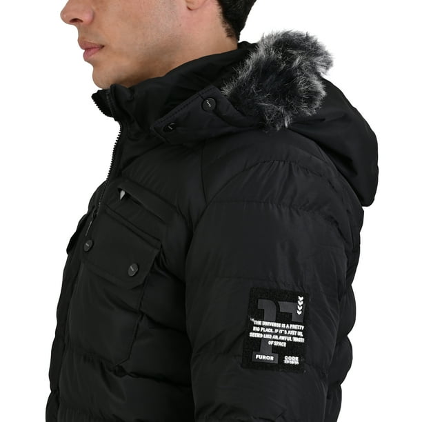 CHAMARRA PARA CABALLERO CON GORRO DE PELUCHE MARCA FUROR 100 ORIGINAL