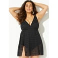 thumbnail image 3 of Swimsuits for All Women's Crochet Side Slit V-Neck Swimdress, 3 of 5