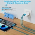 thumbnail image 3 of USB C Block, Hootek Dual Port PD20W+QC18W Type C Charger with 2Pack 6FT Charging Cable Type C Cable USB C to C Charging Cables USB C Wall Charger Adapter Type C Brick for iPhone 15 Samsung, Blue, 3 of 7