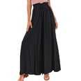 thumbnail image 1 of Pantalones Casuales para Mujer, con Cintura Elástica y Pierna , con Bolsillos. Negro M, 1 of 9