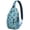 Cute and Funny, variant on Smiling Owl Pattern Sling Backpack, Fluffy Cartoon Owl and Starry Night Sky Print Crossbody Bag, Cute Night Owl Design for Forest Lovers