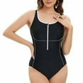 thumbnail image 7 of Ribbed One Piece Swimsuit Women Tie Side High Cut Bathing Suit Sexy Twist Front Push Up Monokini Swimwear, 7 of 7