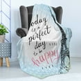 thumbnail image 4 of Eiffel Tower Soft Flannel Fleece Blanket, Perfect Day Eiffel Tower Polka Dot Handwriting Typography Sketch Paris Print, Cozy Plush for Indoor and Outdoor Use, 50" x 70", Blue Black, by Ambesonne, 4 of 5