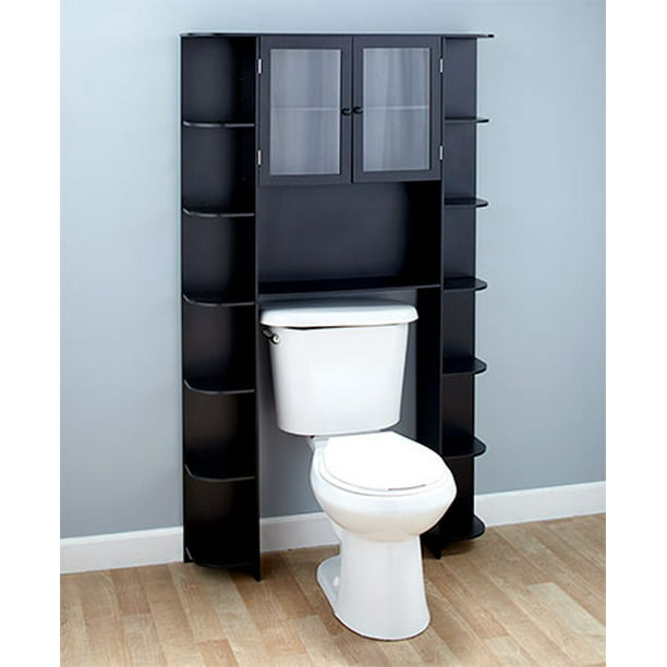 The Toilet Space Saver Black Cabinet, Above Toilet Storage Black