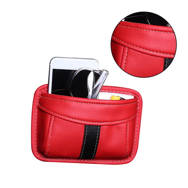 Riwesomey Bolsa de almacenamiento de cuero TureClos, bolsa de almacenamiento impermeable para coche, organizador portátil para asiento de coche Automoción decorativa y accesorios rojo Riwesomey VI000217-02