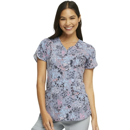 

Heartsoul Break On Through Scrubs Top For Women V-Neck Print Plus Size HS643 3XL Sweet Safari