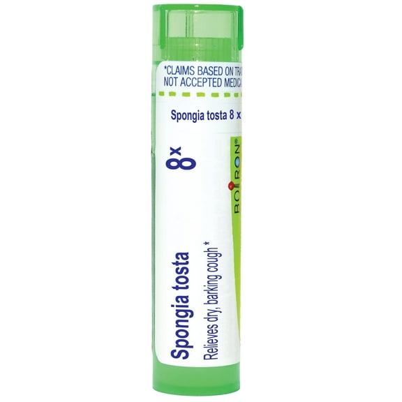 Boiron Spongia Tosta 8X, Homeopathic Medicine for Dry, Barking Cough, 80 Pellets