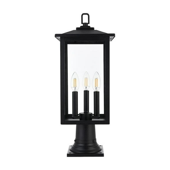 Elegant Lighting Carlisle 7 inch Outdoor Pendant in Black