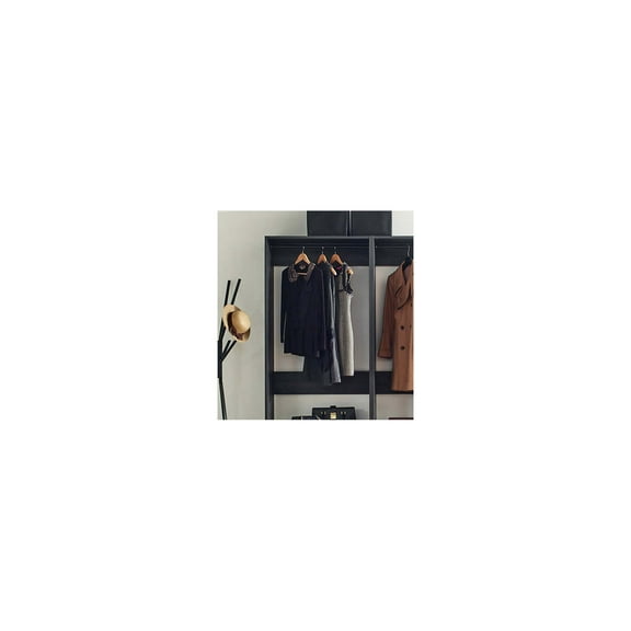 Klair Living Prosper Freestanding Walk in Wood Closet System in Gray/Black