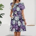 thumbnail image 2 of Grunge Graphic Flower Pattern Dress Summer Street Style Dresses Female Short Sleeve Printed Sundress, 2 of 7
