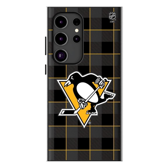 Keyscaper Pittsburgh Penguins Plaid Galaxy Magnetic Bump Case