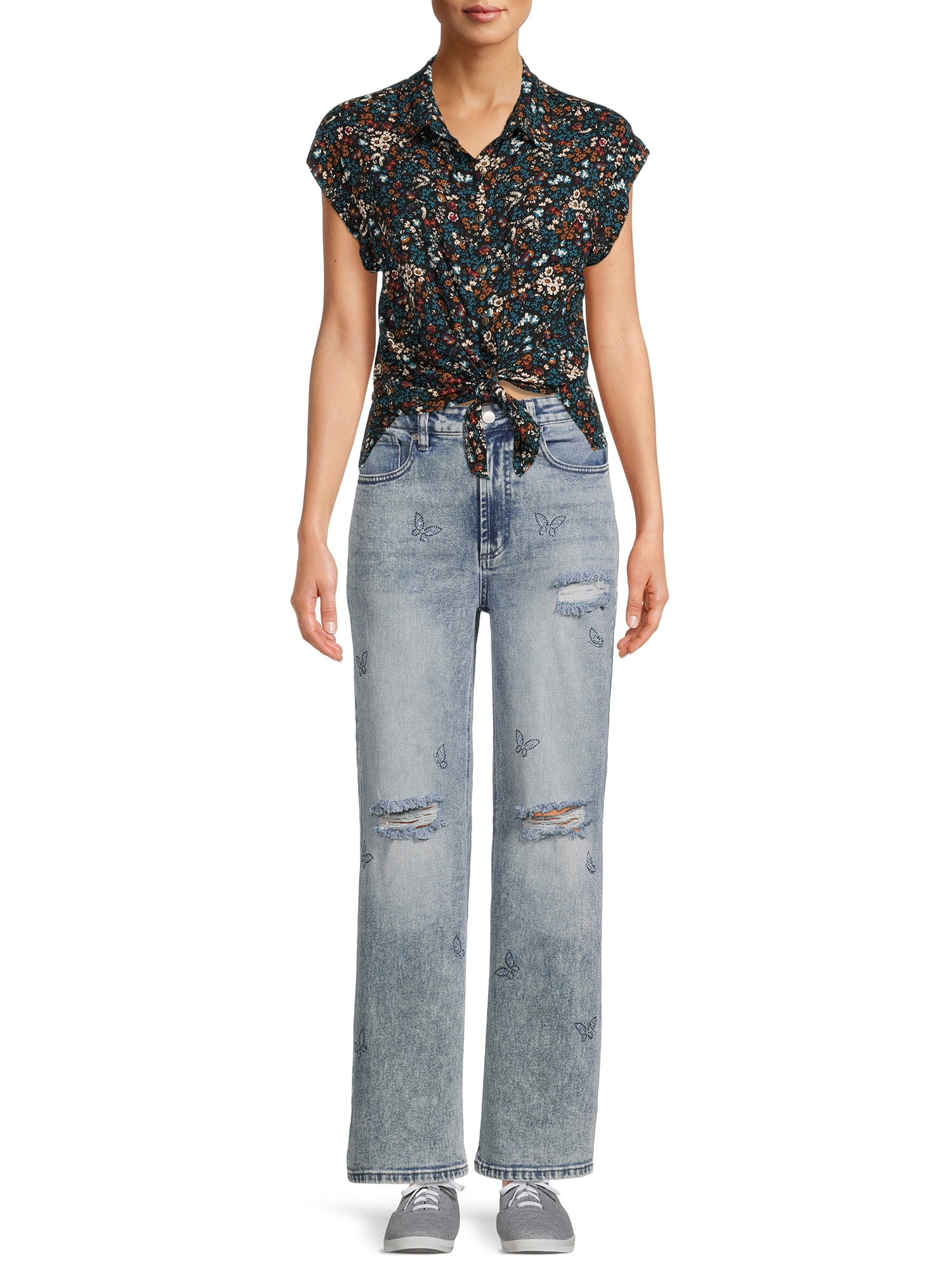 No Boundaries Juniors Rhinestone Fashion Jeans