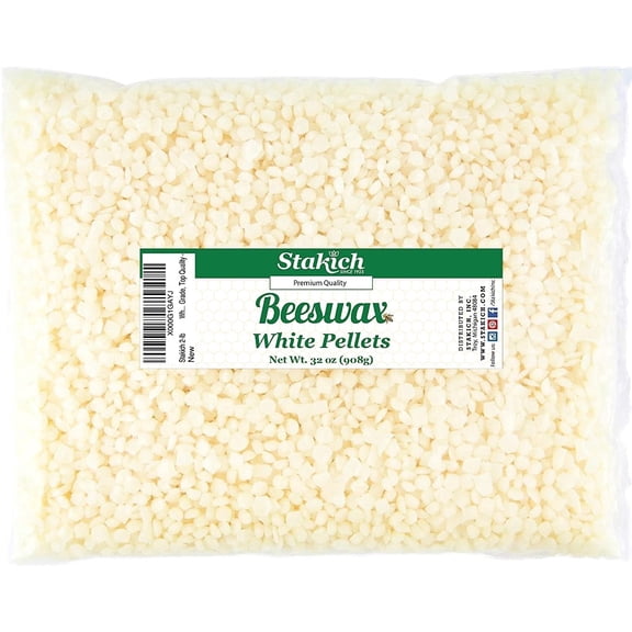 Stakich Beeswax Pellets - For Candle Making - 2 lbs, White