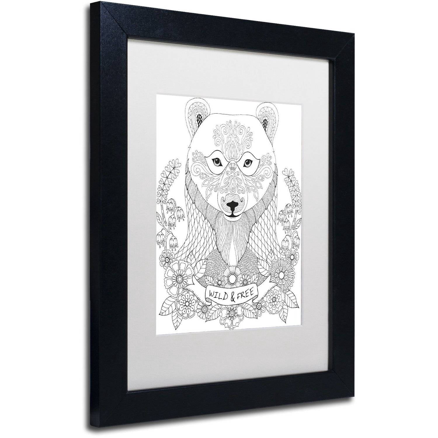 Trademark Fine Art "Animals 4" Canvas Art by Hello Angel, White Matte, Black Frame