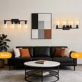 thumbnail image 5 of Bathroom Vanity Lights 4 Lights Black Wall Mounted Mirror Wall Lights with Glass Cover Bathroom Farmhouse Bedroom Dressing Lights, 5 of 9