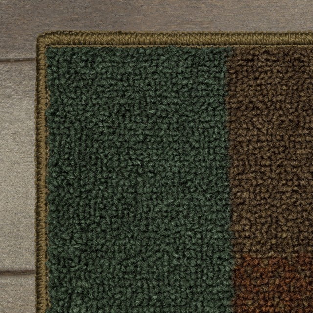 Mainstays Leaf Block Traditional Tuscany Print Area Rug, 5x7