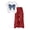 Red, variant on CYRBOKO Girls Outfit Sets, Elastic Waist Two-piece Casual Short Sleeve T-Shirts with Wide-leg Pants Blue Size 10 T