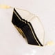 thumbnail image 3 of Camino de mesa Avigers decorativo de lujo en negro y blanco dorado, 3 of 7