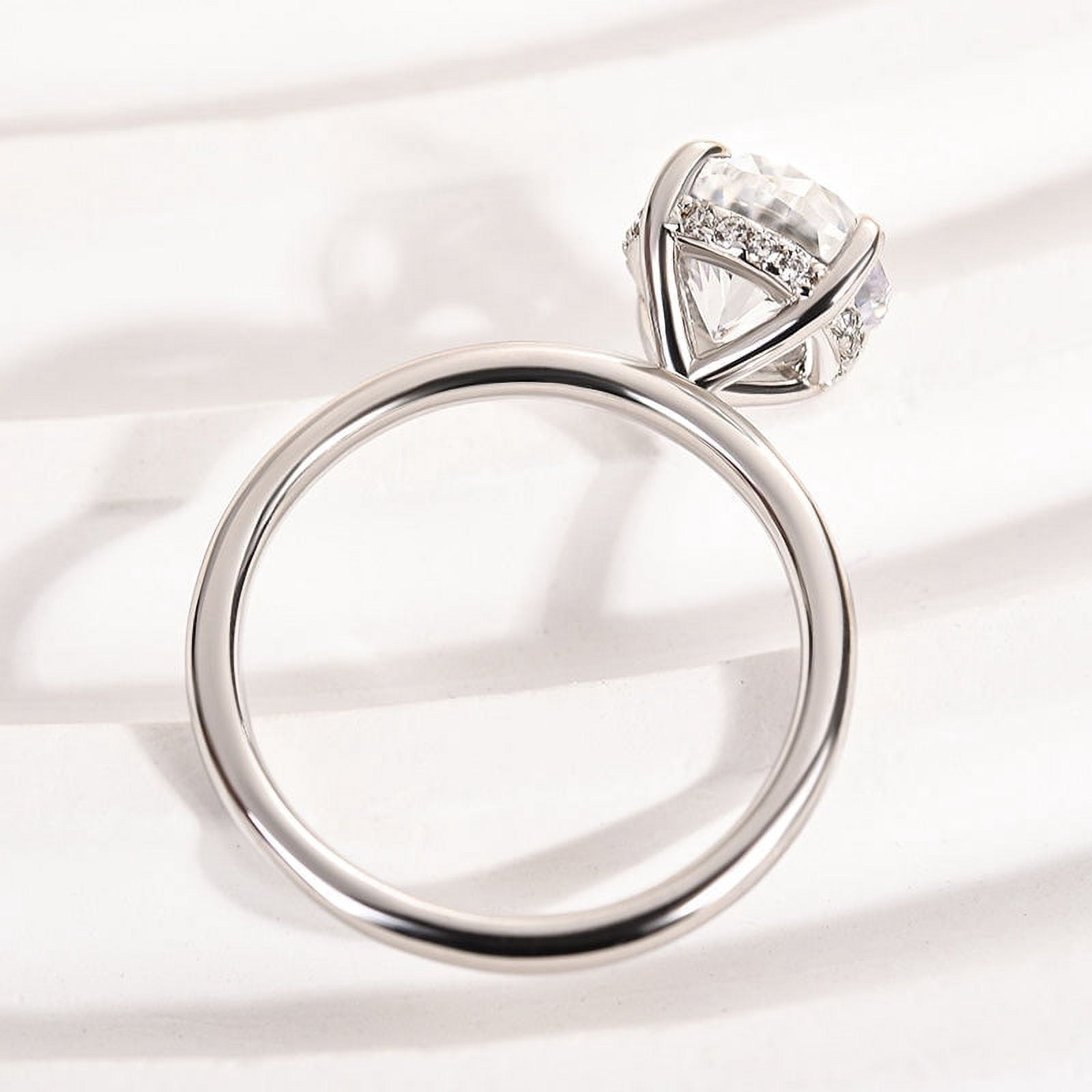 Veda Jewel 2.5 Ct Round Cut Lab Created Diamond Engagement Ring for Women - 14K White Gold Plated Solitaire Wedding Ring with Beautiful Diamond Design - Bridal Jewelry Gift for Her