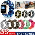 thumbnail image 4 of LNKOO Women Scrunchie Bands Compatible for Apple Watch Band 42mm 44mm,Cute Pattern Printed Bracelet Replacement Wristbands for iWatch Series 6 5 4 3 2 1, 4 of 10