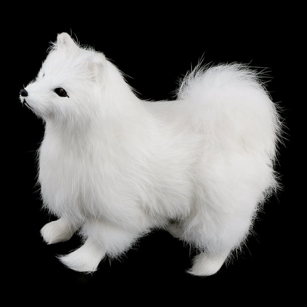 De Imitación de piezal Blanca de piezaza Perro Modelo Animal Fotografía Prop Decoración para hogar