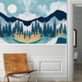 thumbnail image 3 of Idea4wall 4pcs Nordic Style Snowy Mountain & Pine Trees Stick Wallpaper Removable Wall Murals Large Wall Stickers for Home Decoration, 48"x96", 3 of 5
